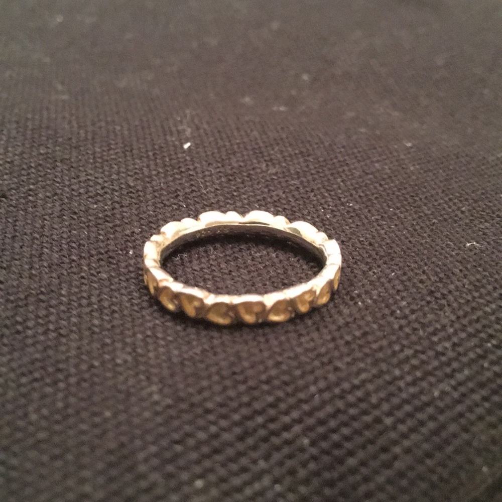 Sterling Silver Ceramic Heart Stackable Ring - image 1